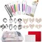 Gumpaste Flowers and Leaves Fondant Tool Kit-6set Fondant Flowers Silicone Mold 7set Gum Paste Flower Cutter Set 20 Flower Clay Modeling Tools 1 Leaf Veining Board 1 Flower Foam Pad 6 Fondant Brushes